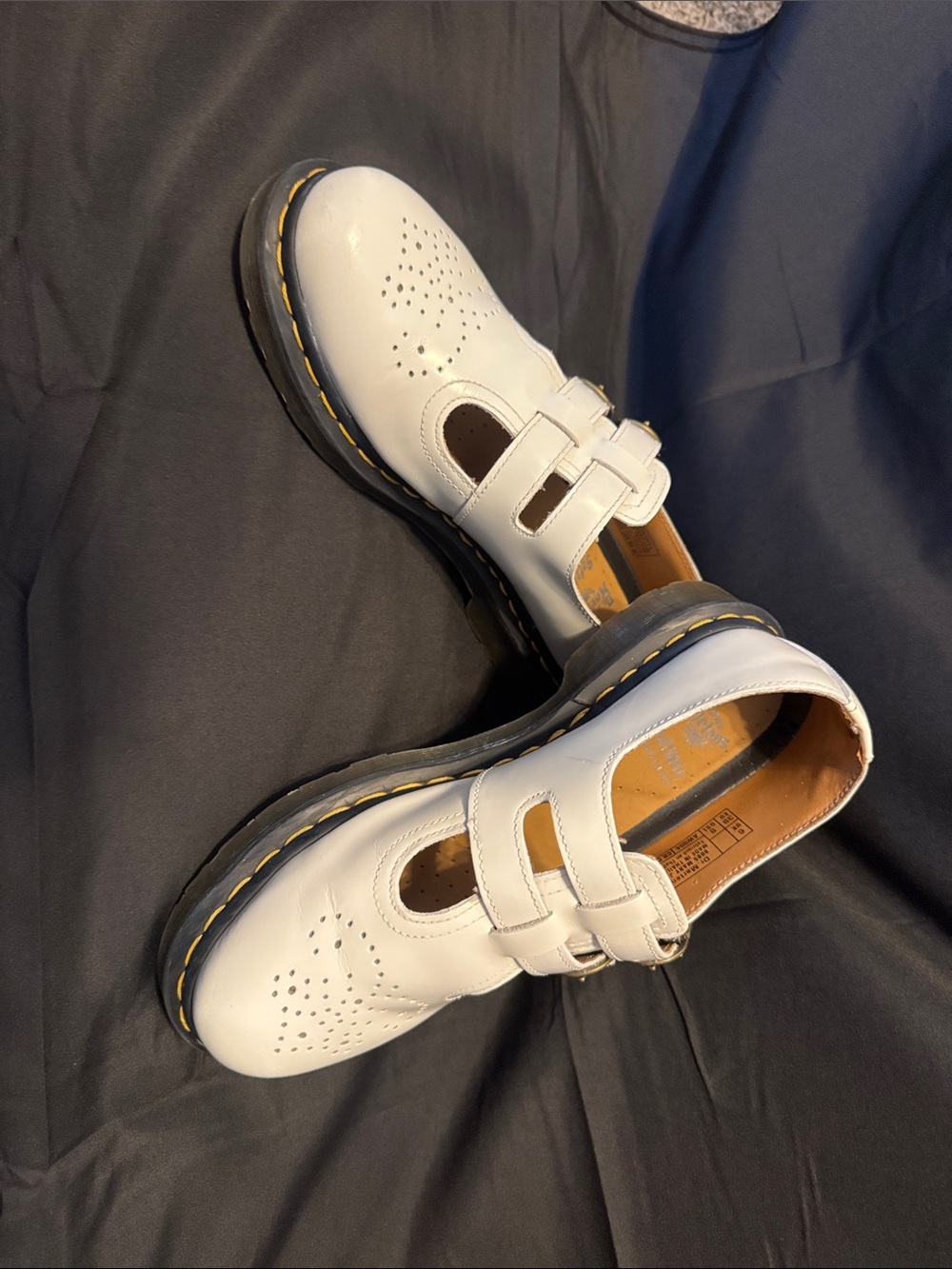 Dr. Martens White Mary Jane Shoes with new insoles